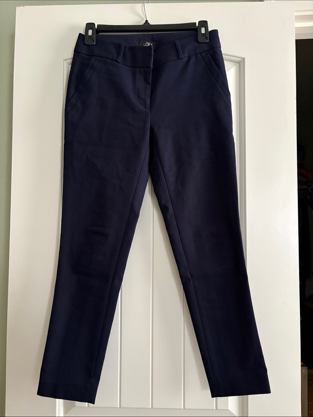 LOFT Navy Straight-Leg Dress Pants
